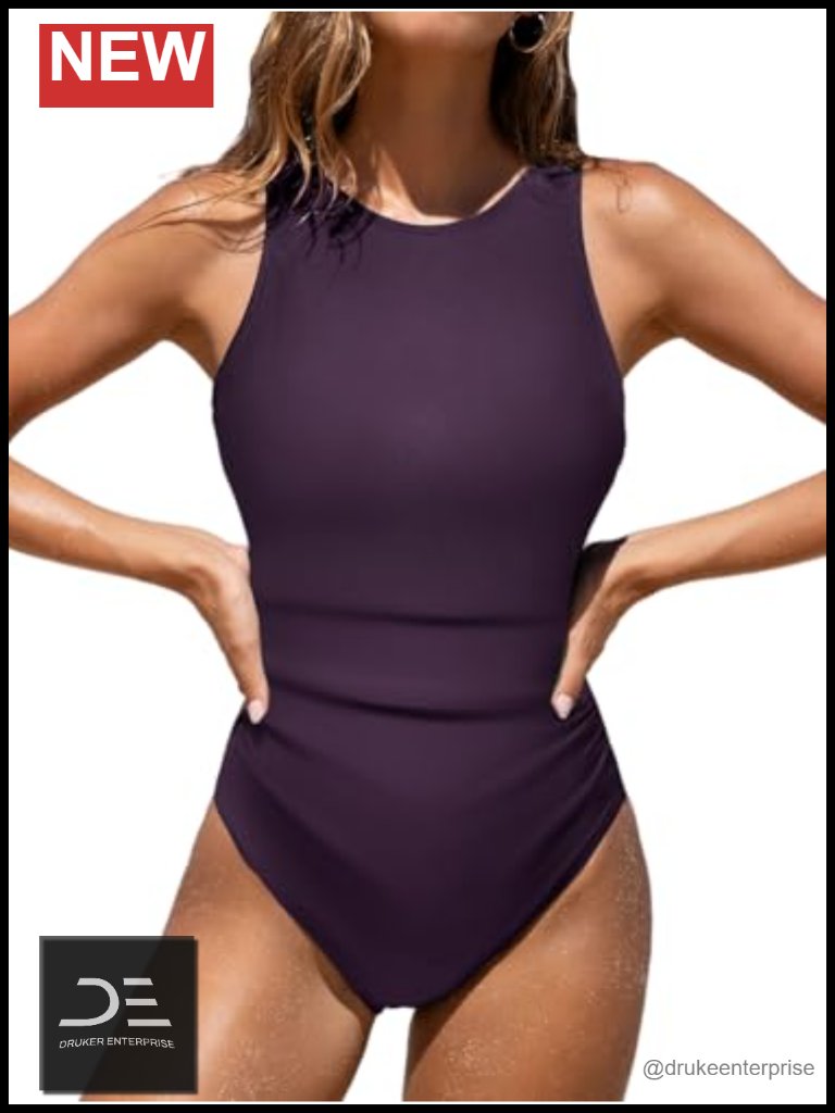One Piece Swimsuit Tummy Control High Neck Cutout Back Hook Mesh
